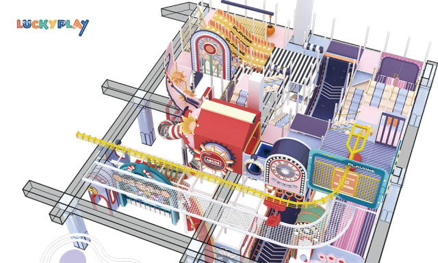 Fireworks theme indoor playground design