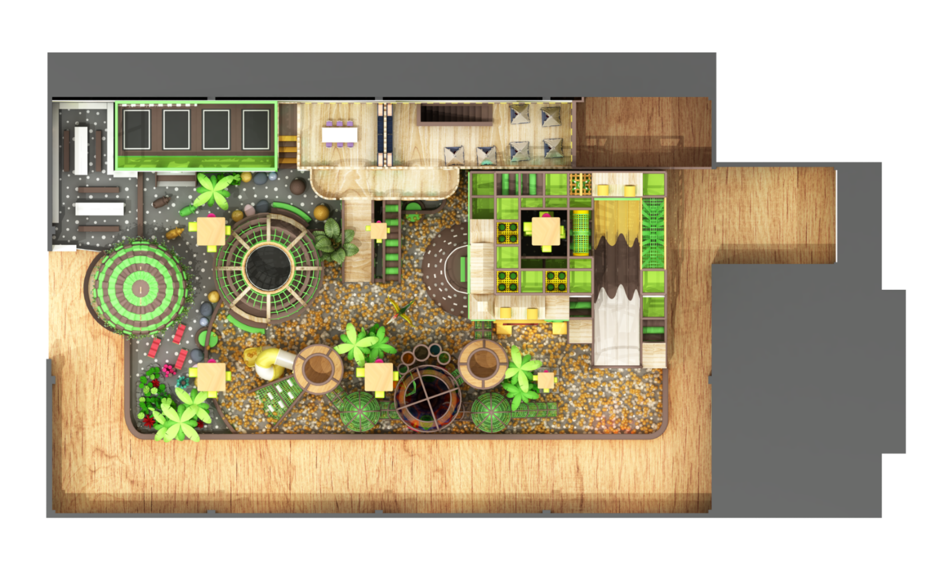 Treehouse-style indoor playground