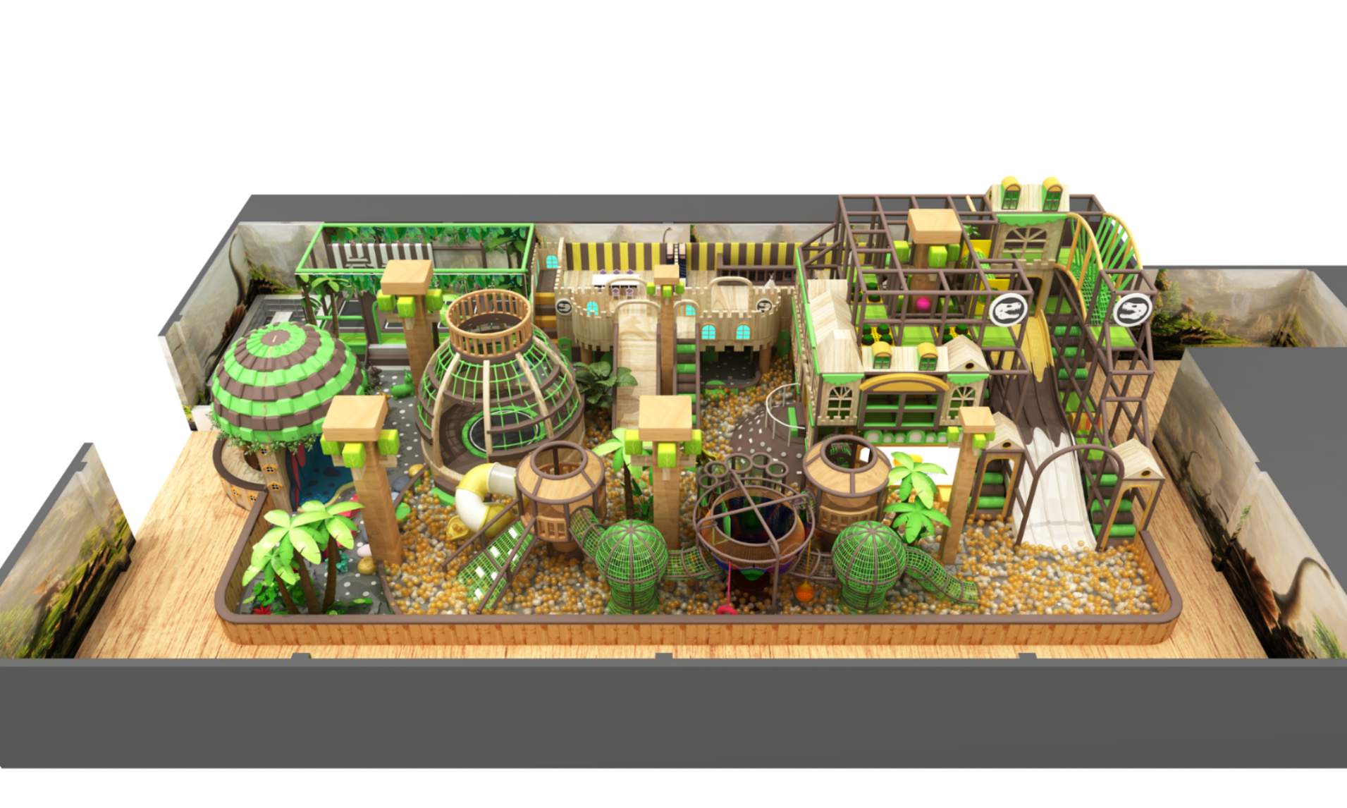 Treehouse-style indoor playground