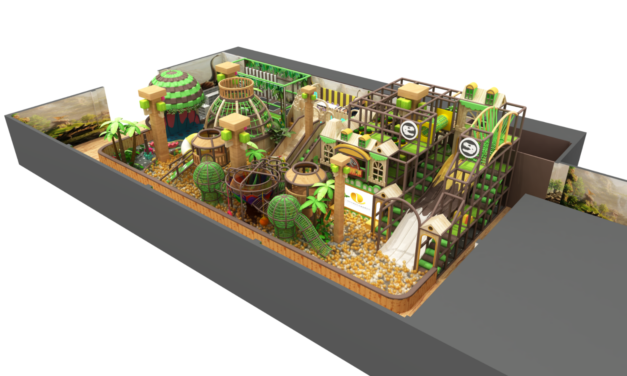 Treehouse-style indoor playground