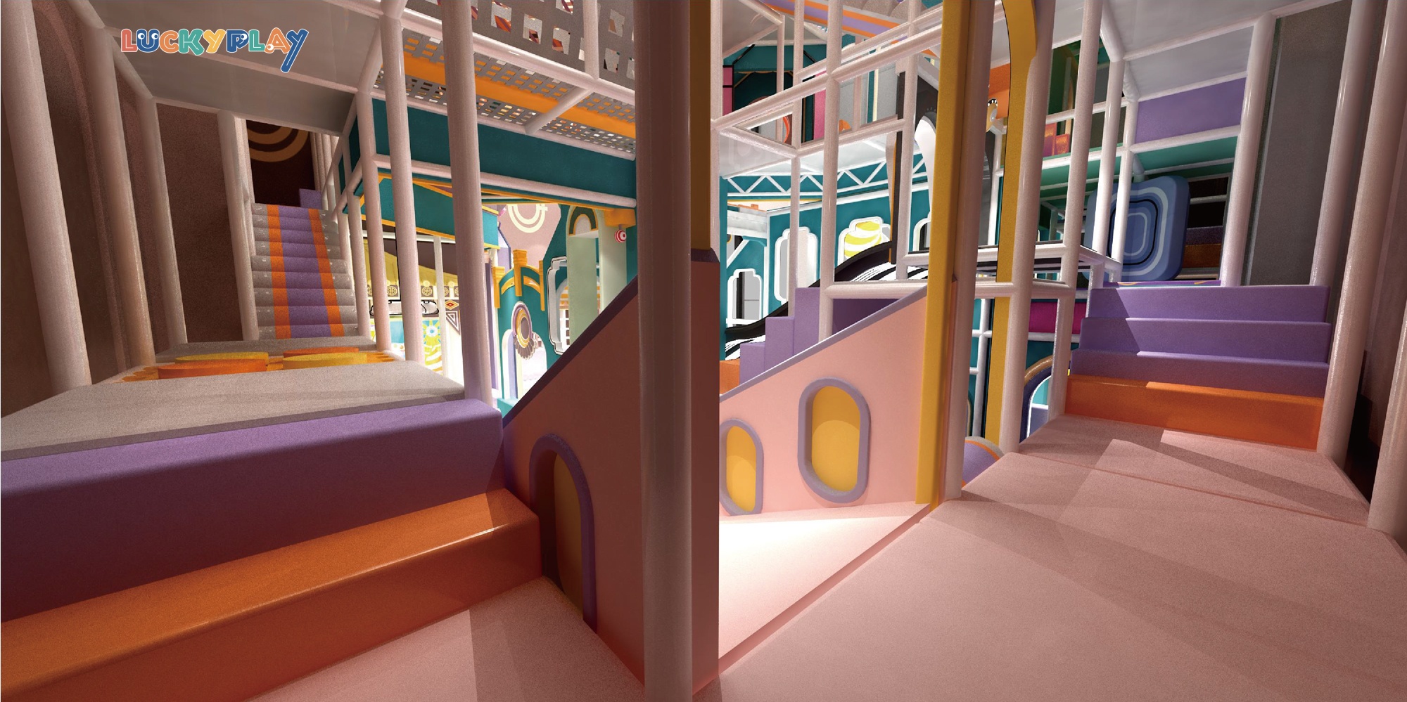 Elf castle style indoor playground renderings
