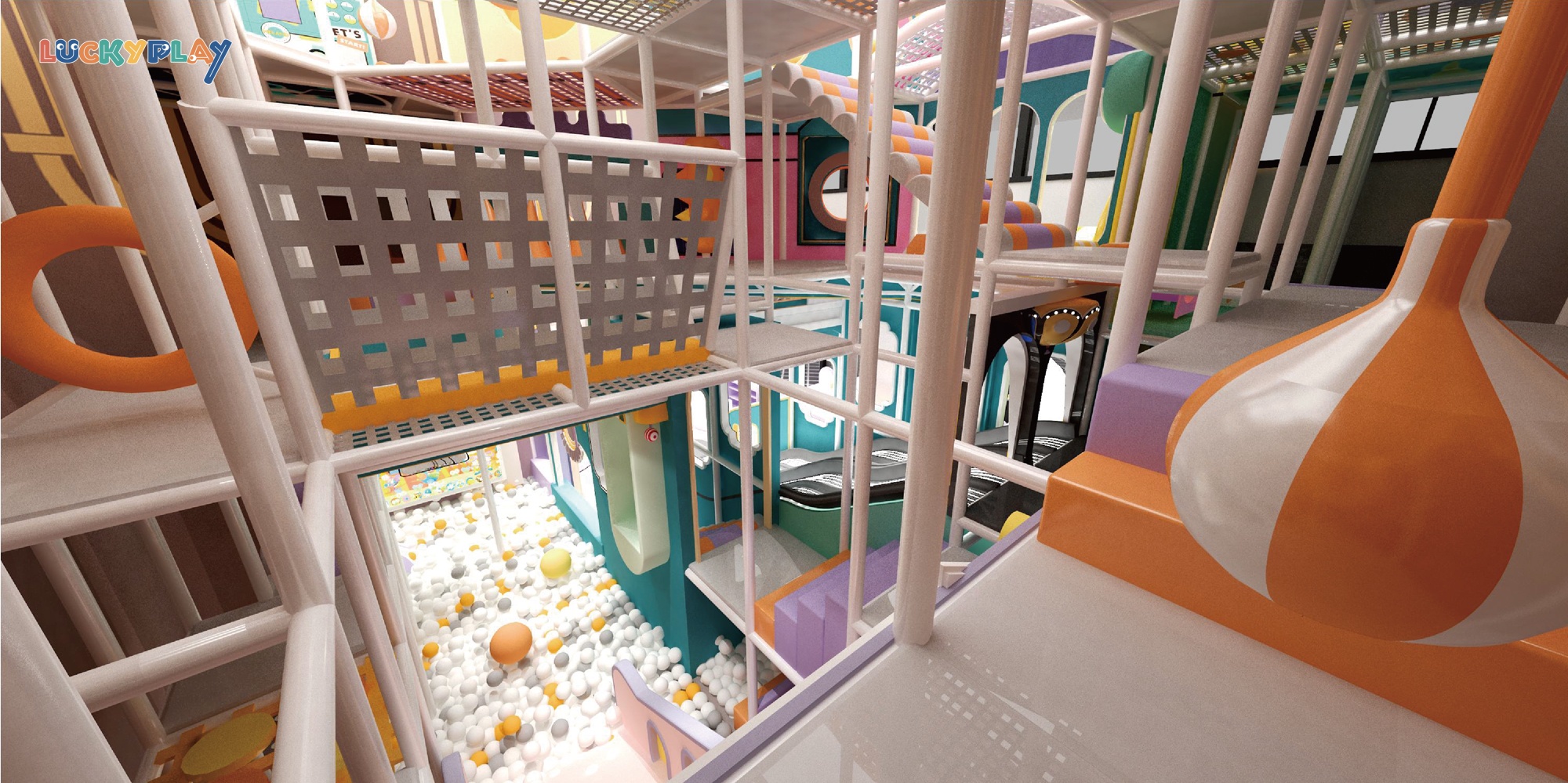 Elf castle style indoor playground renderings