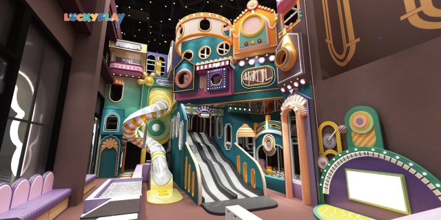Elf castle style indoor playground renderings