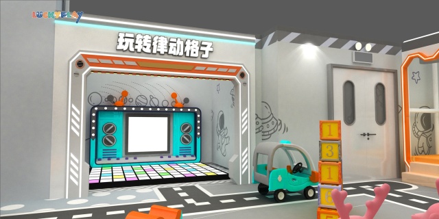 Rendering of space-themed indoor playground