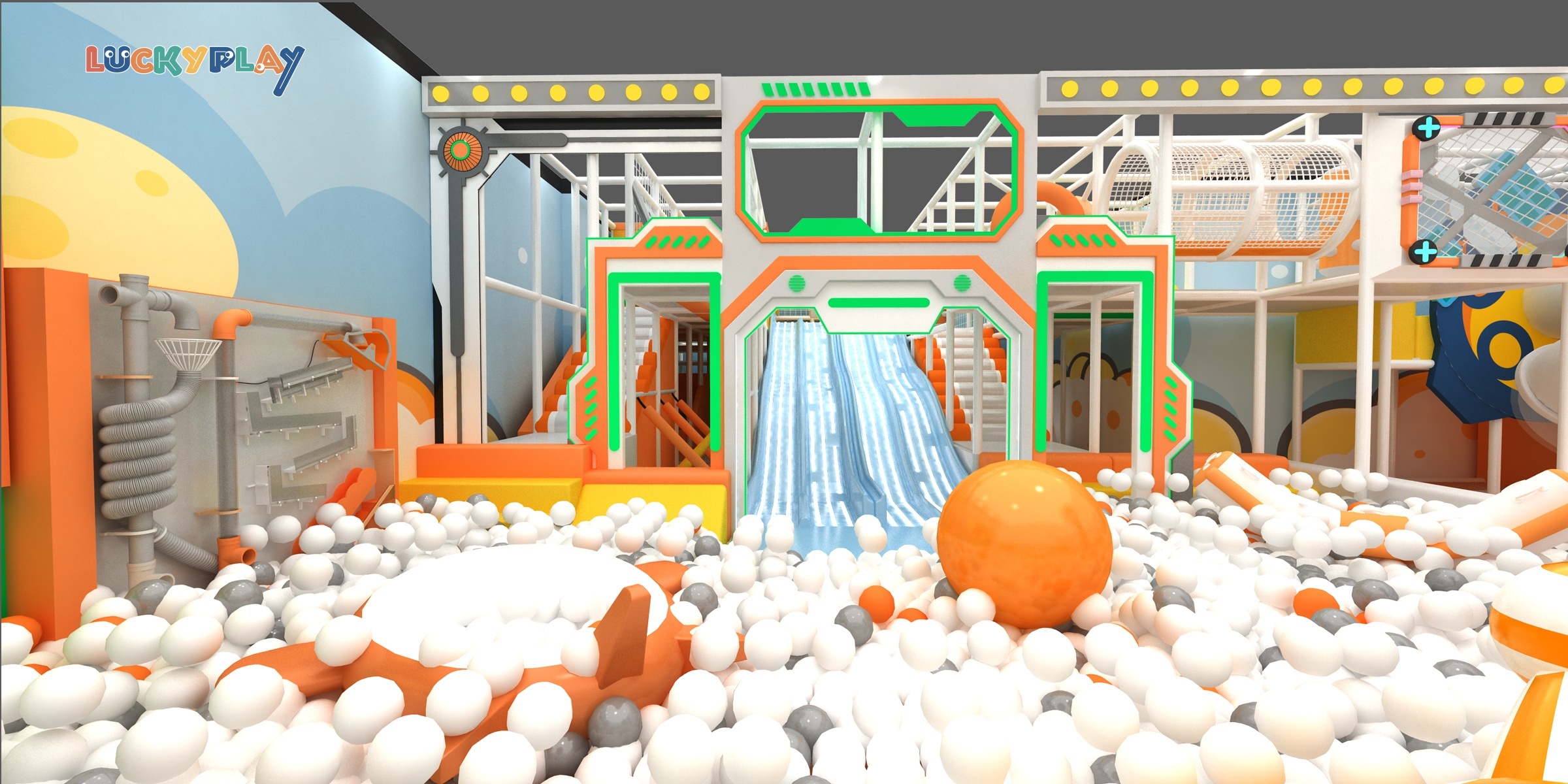 kids indoor playground with large ball pool