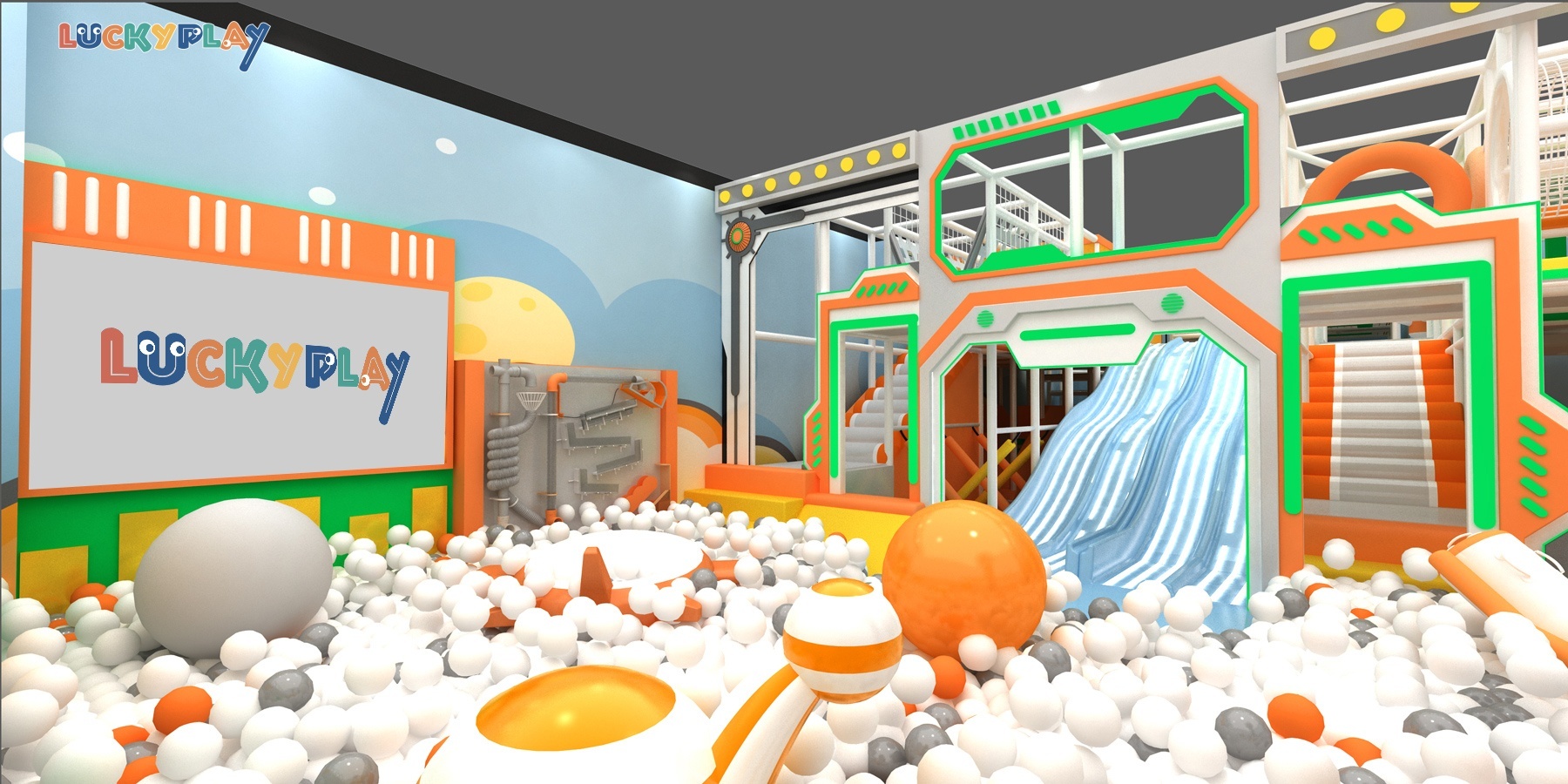 kids indoor playground with large ball pool