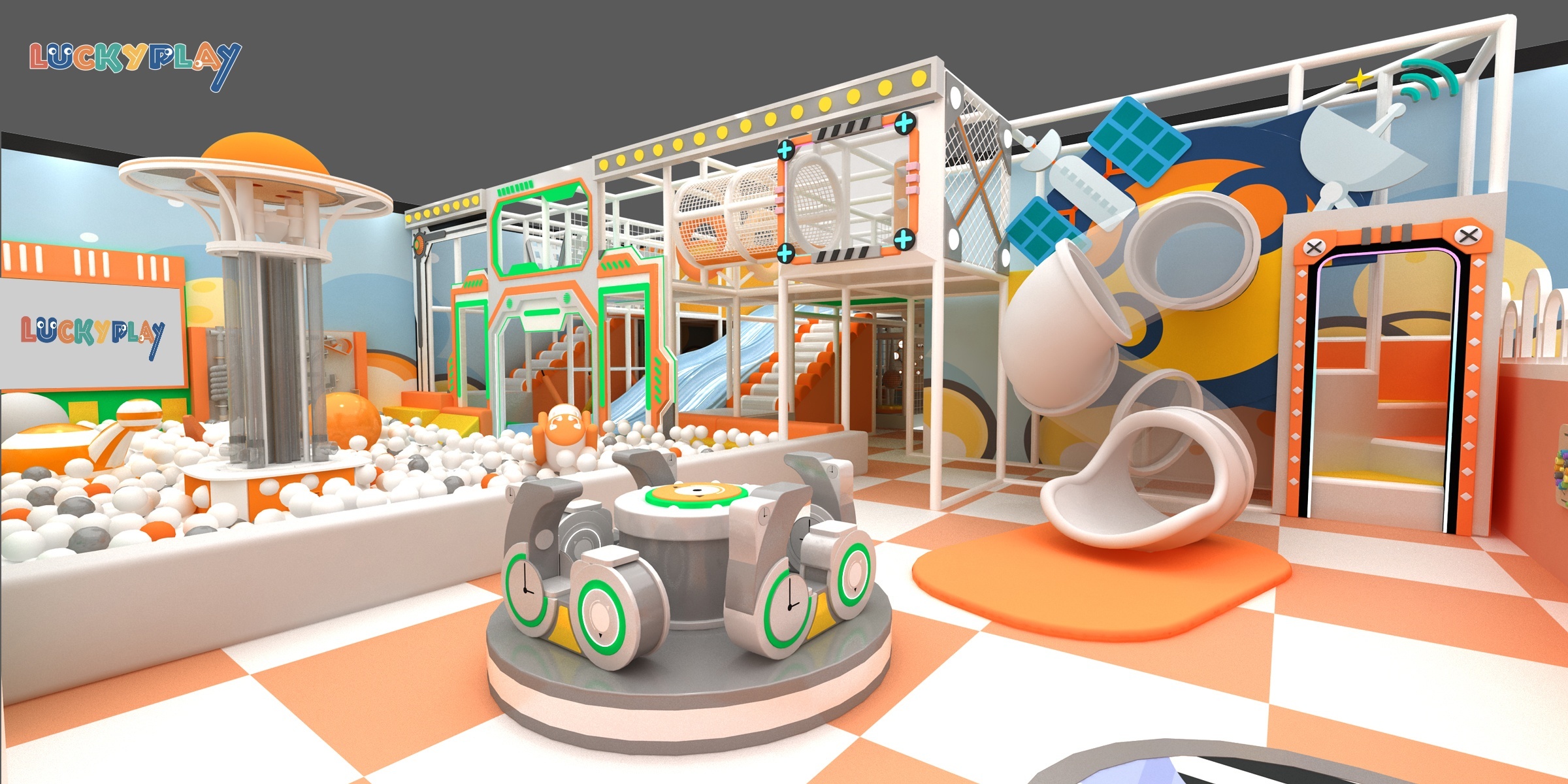 kids indoor playground with large ball pool