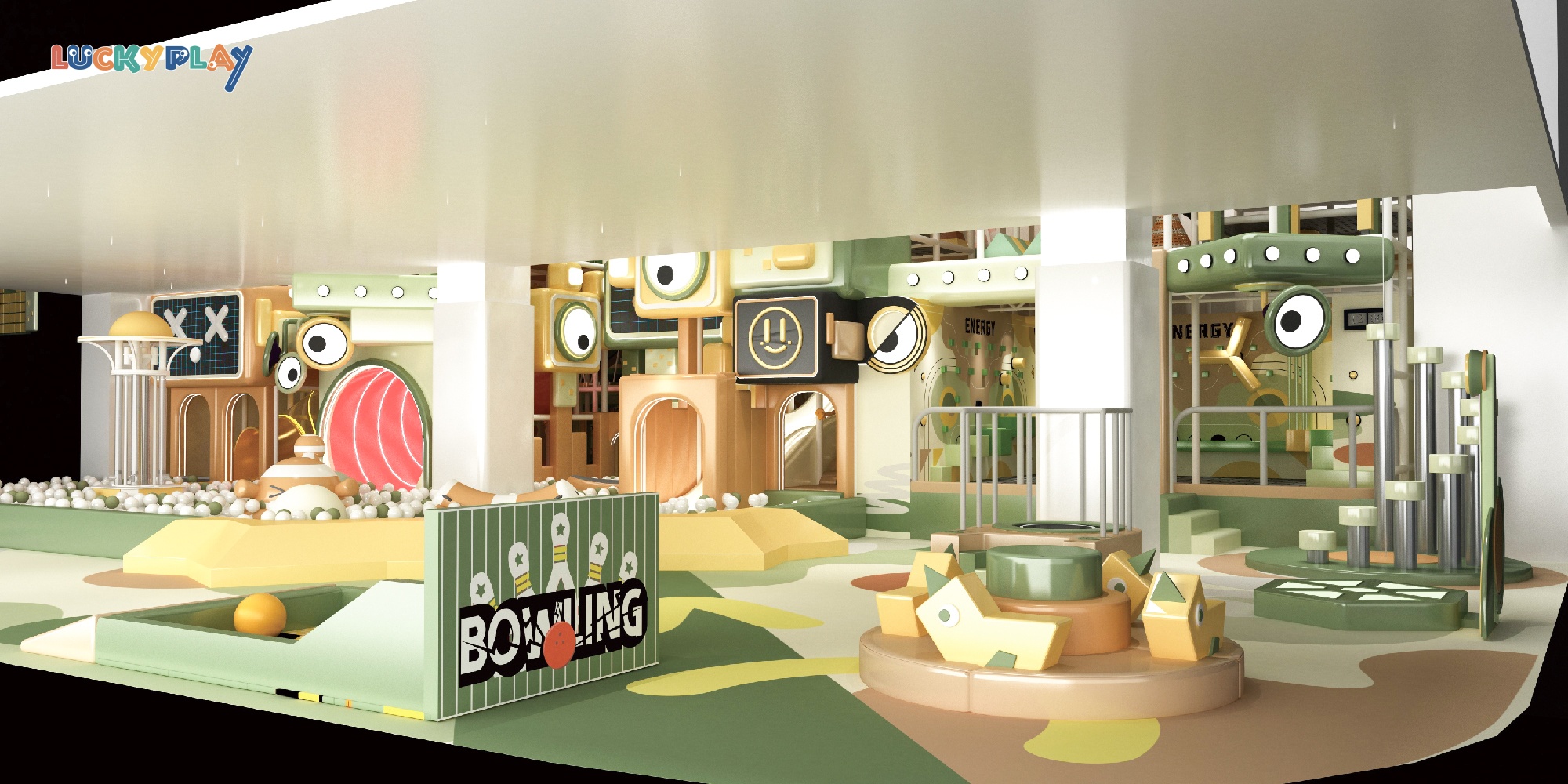 Indoor playground design with strange eyes