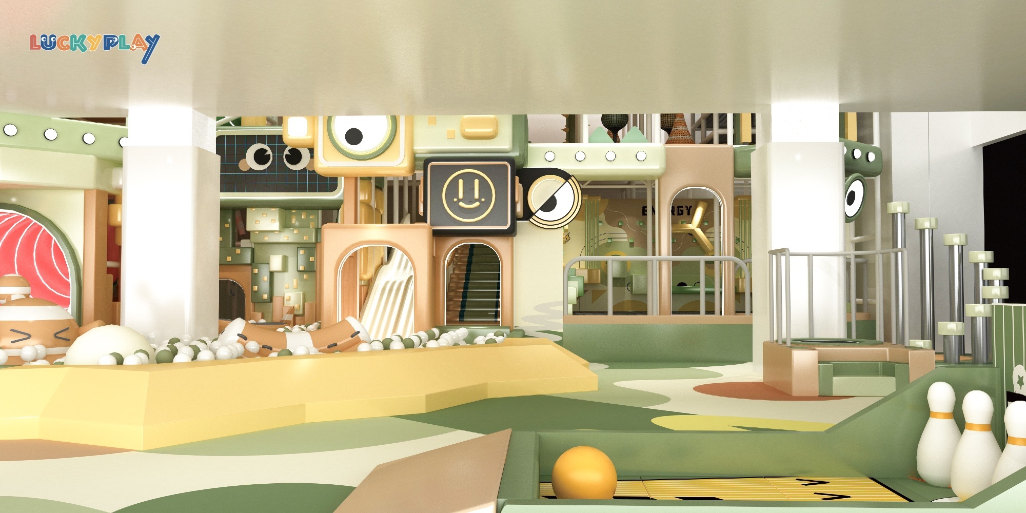 Indoor playground design with strange eyes