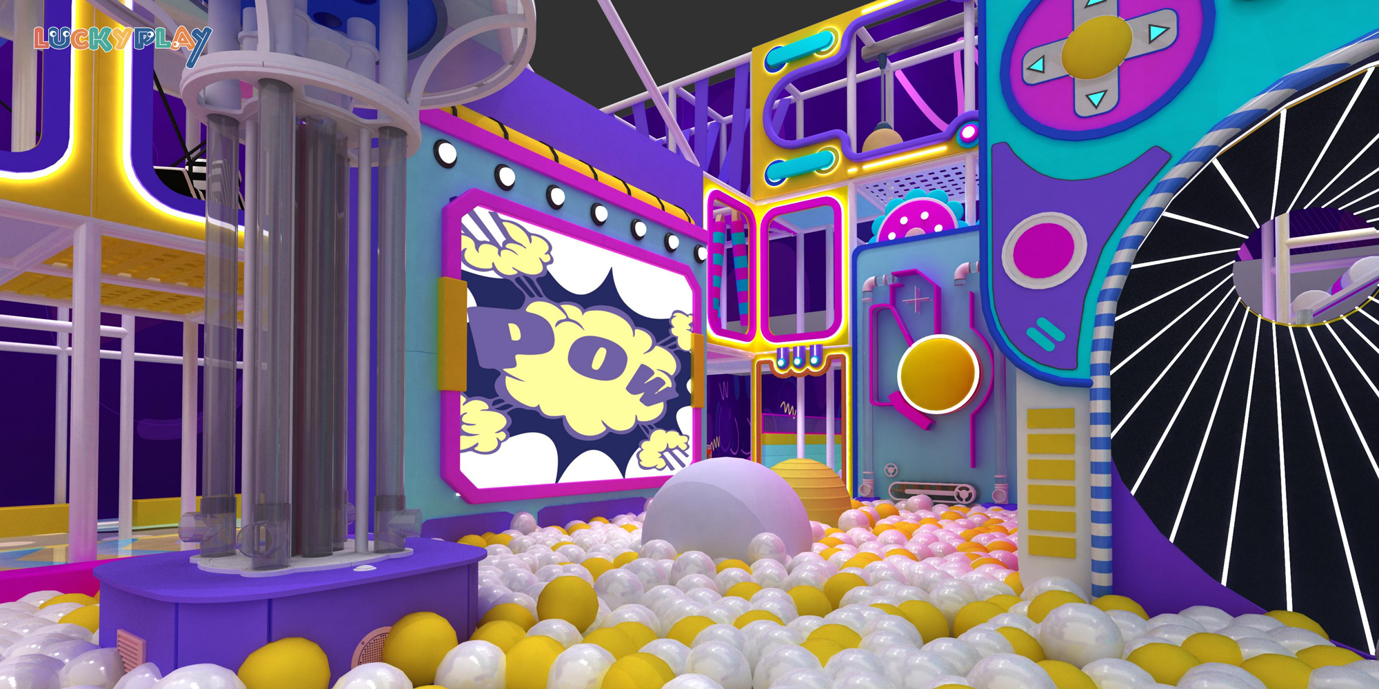 Colorful custom indoor playground design
