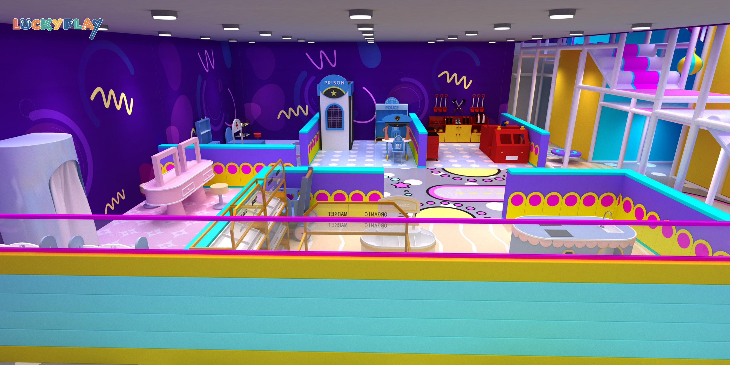 Colorful custom indoor playground design