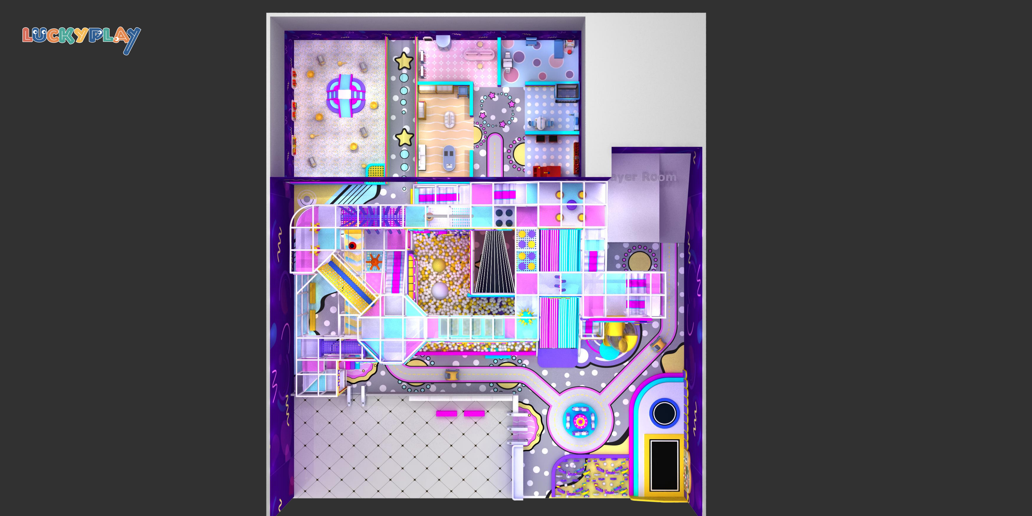 Colorful custom indoor playground design