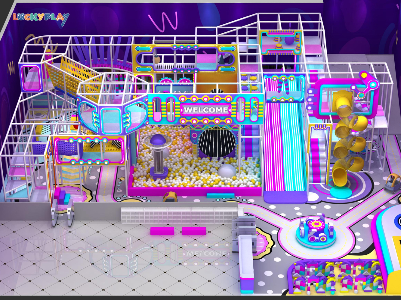 Colorful custom indoor playground design