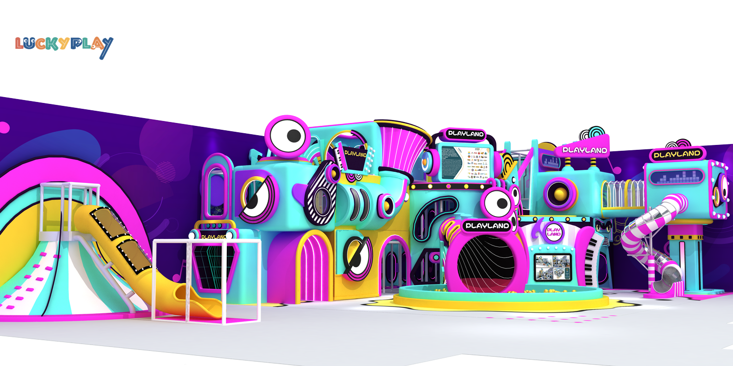 Design drawing of the Weird Sound Wave Park indoor playground