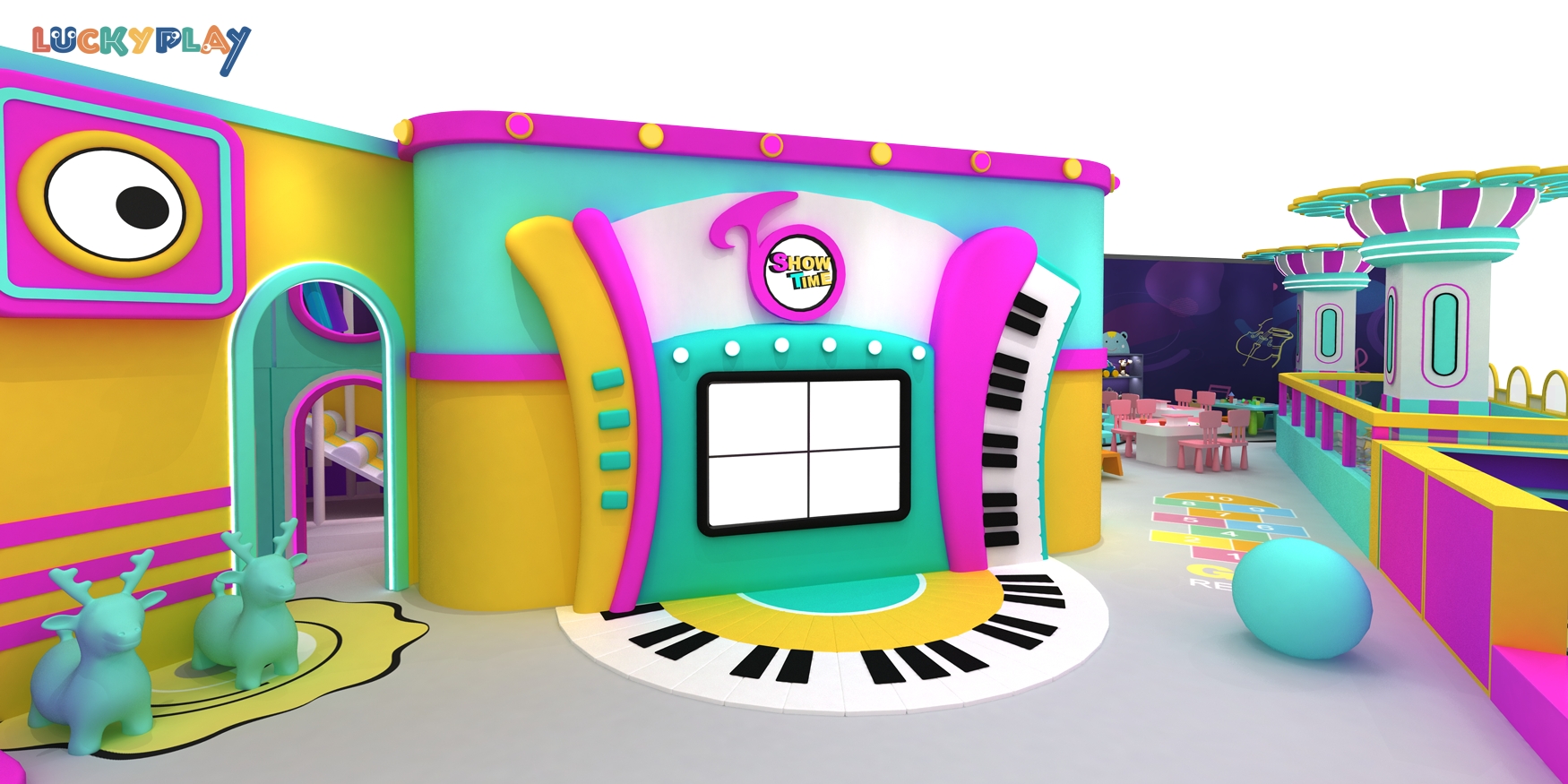 Weird sound wave style indoor playground