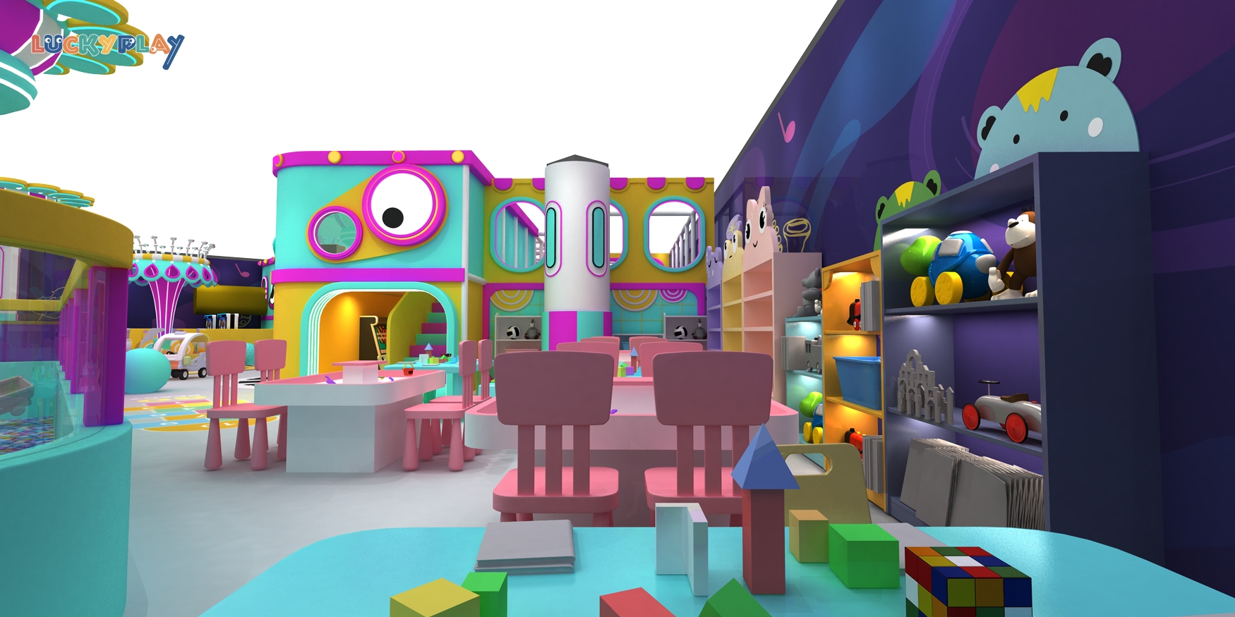 Weird sound wave style indoor playground