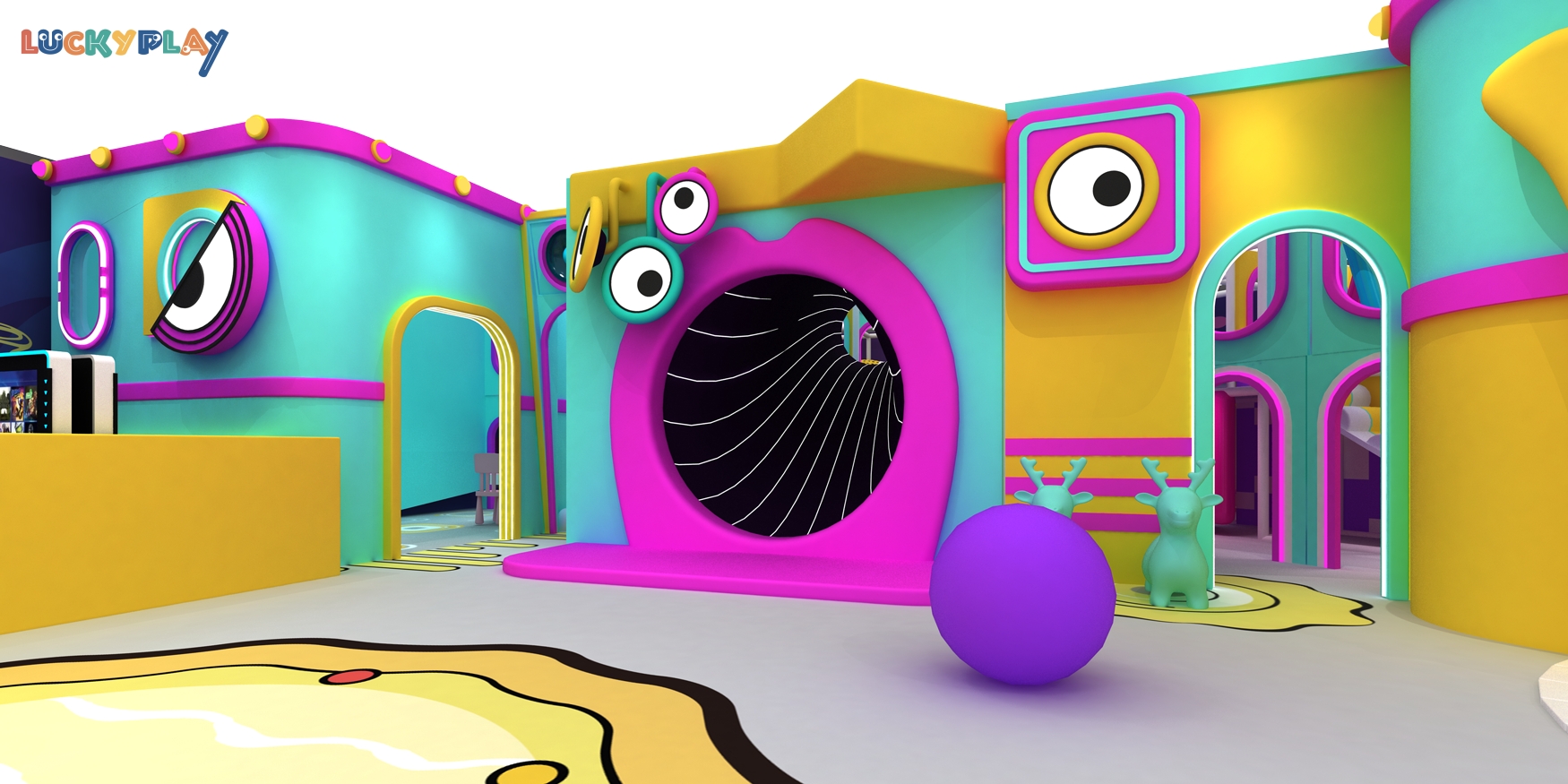 Weird sound wave style indoor playground