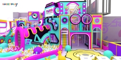 Design drawing of a grotesque sound wave park style indoor playground