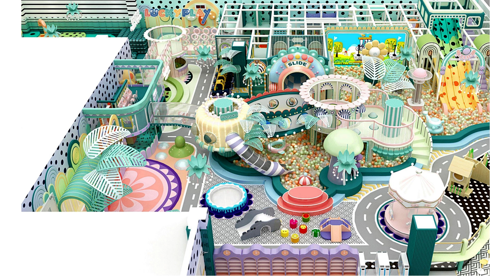 Jungle style indoor playground 