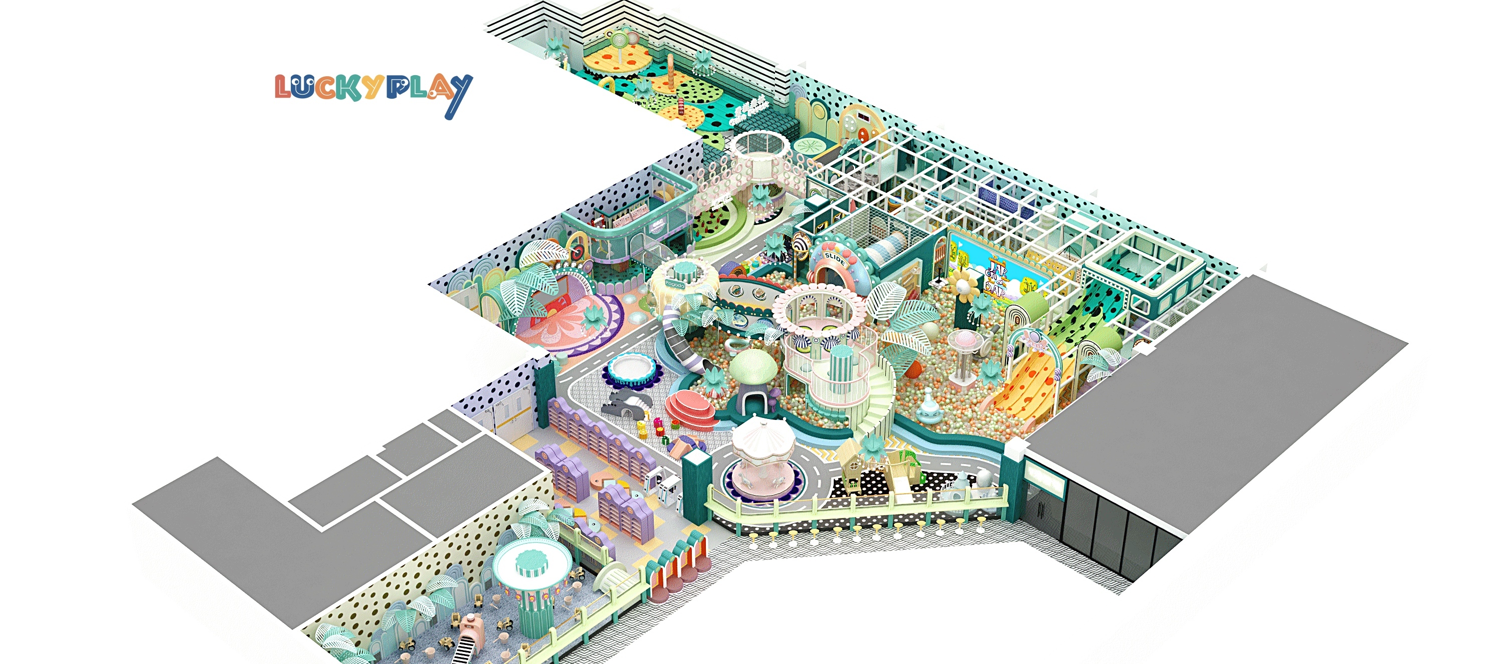 Jungle style indoor playground 