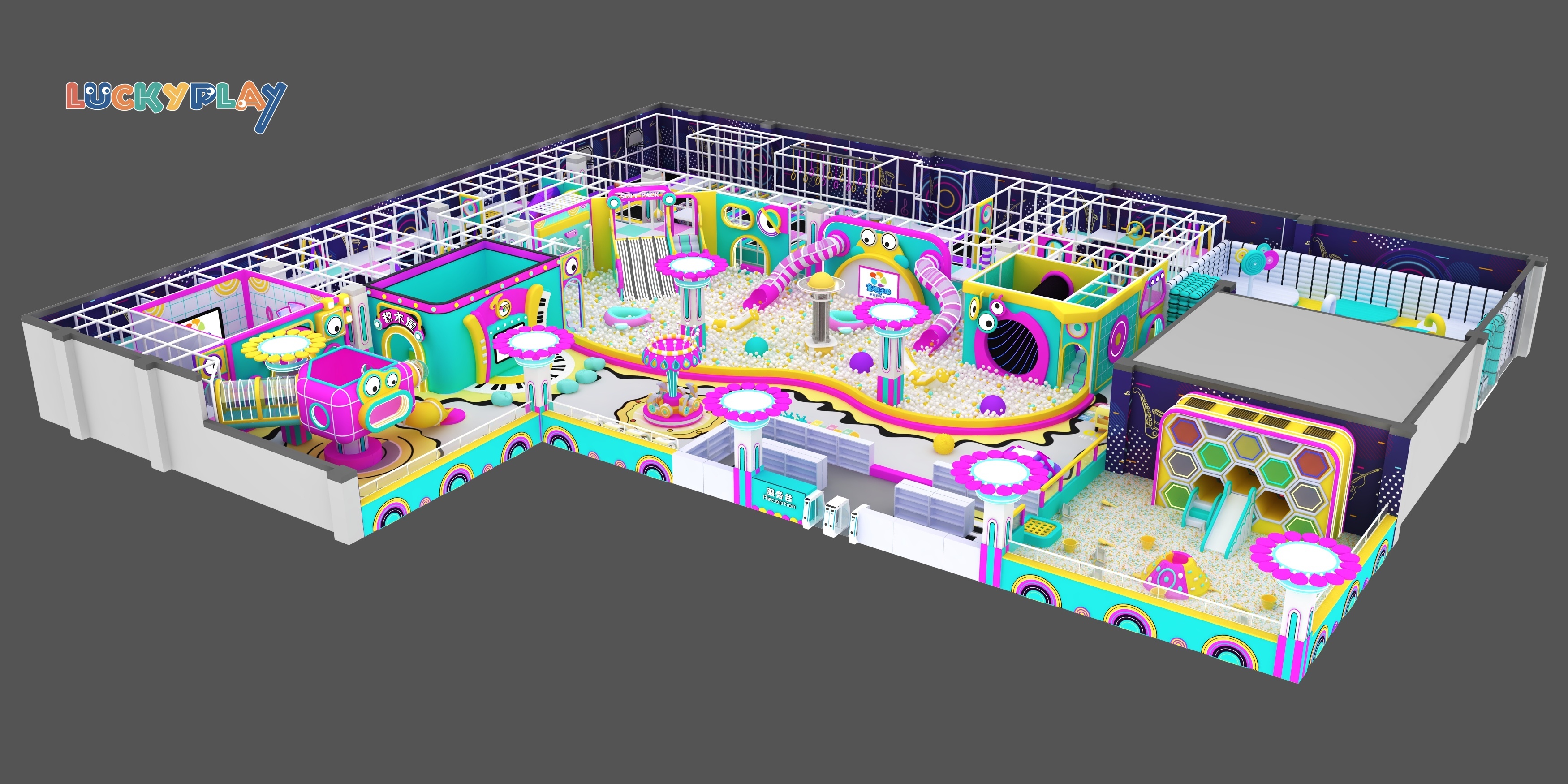 Weird Sound Wave Theme Indoor Playground