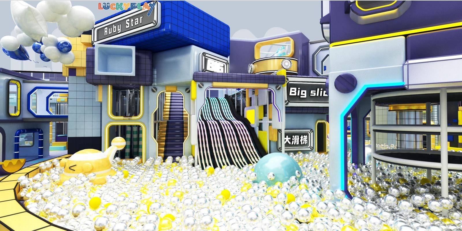 Design drawing of quantum theme indoor playground