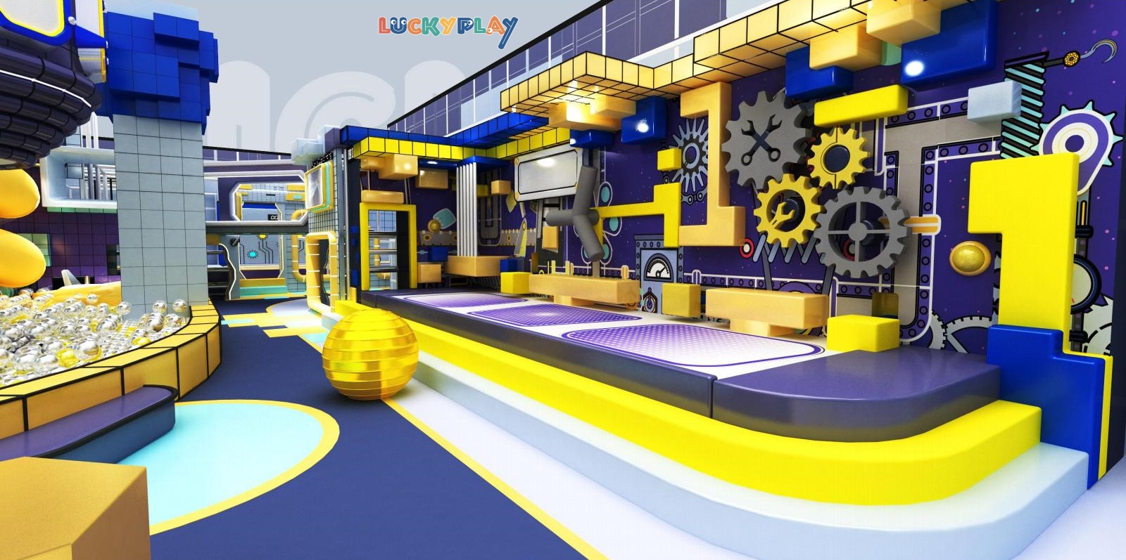 Design drawing of quantum theme indoor playground