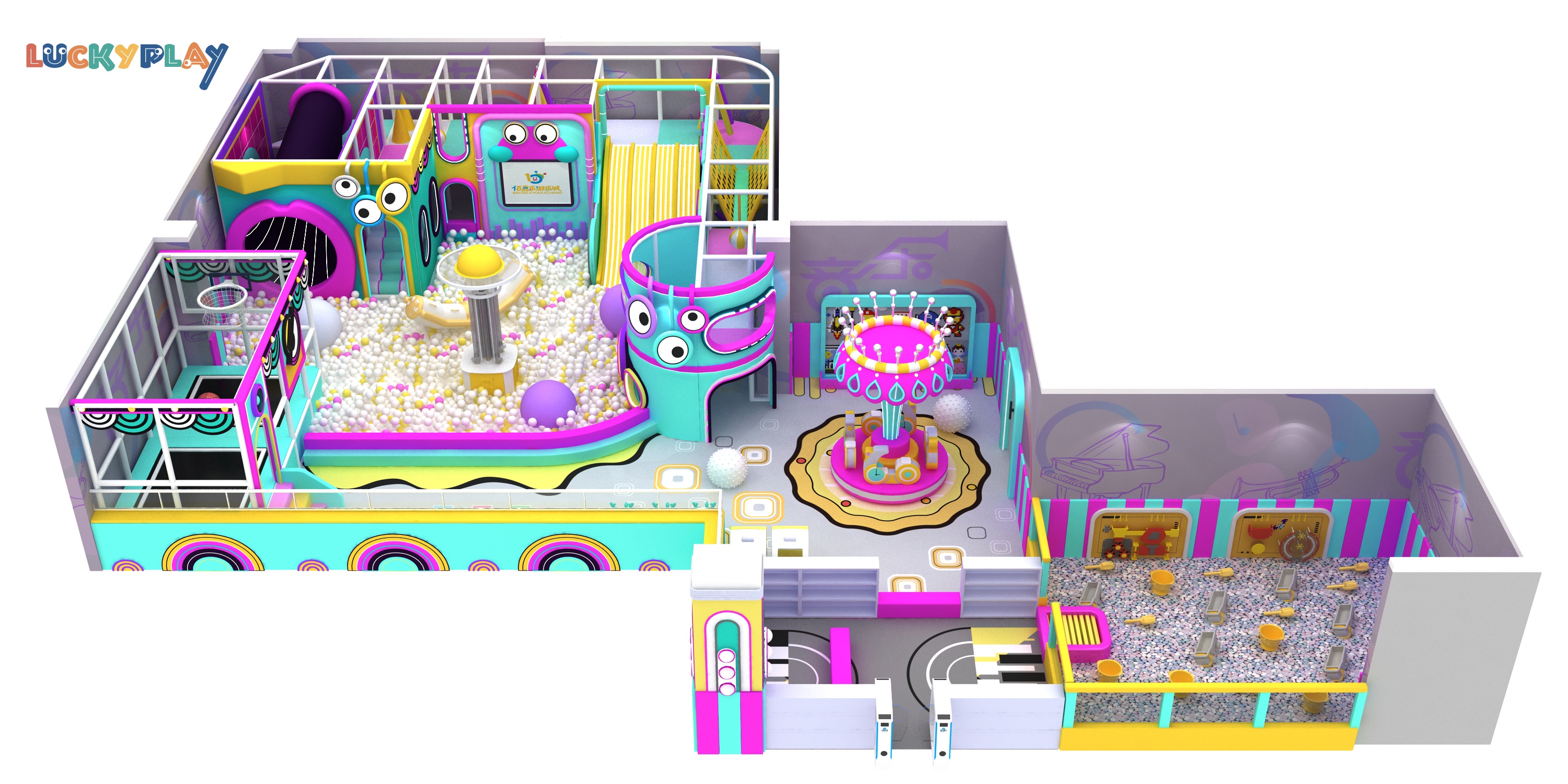 Grotesque Music Theme Indoor Playground