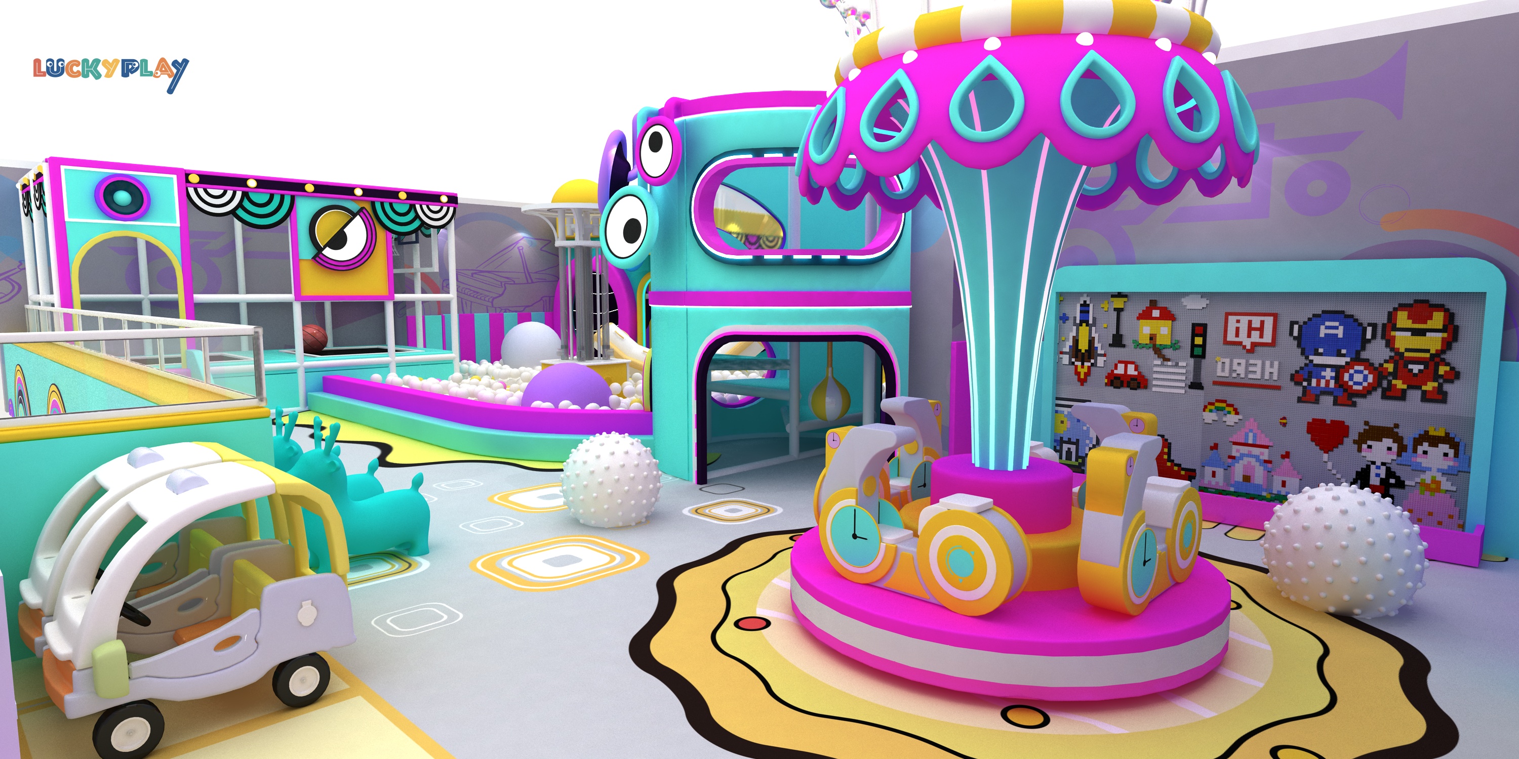 Grotesque Music Theme Indoor Playground