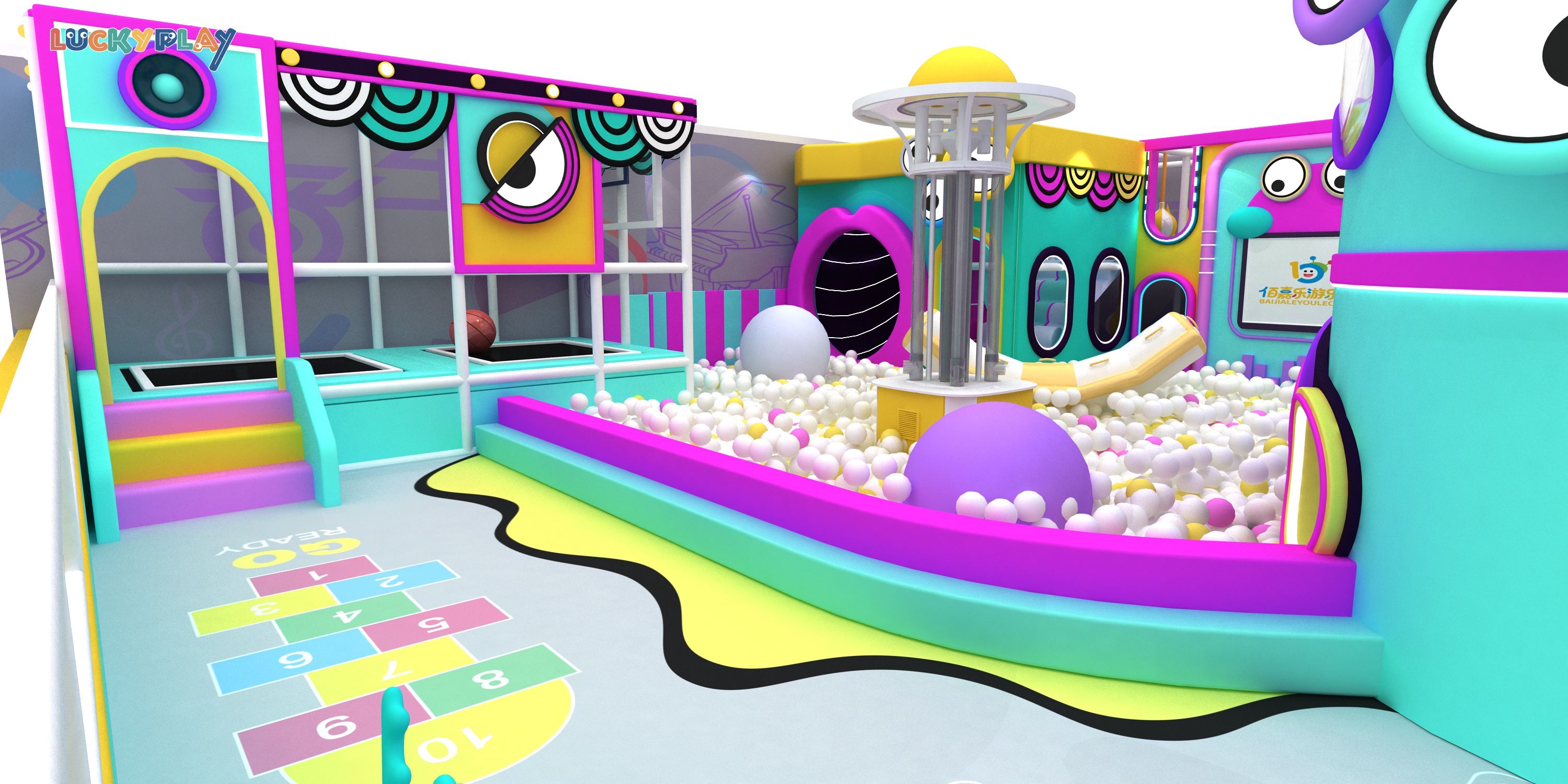Grotesque Music Theme Indoor Playground