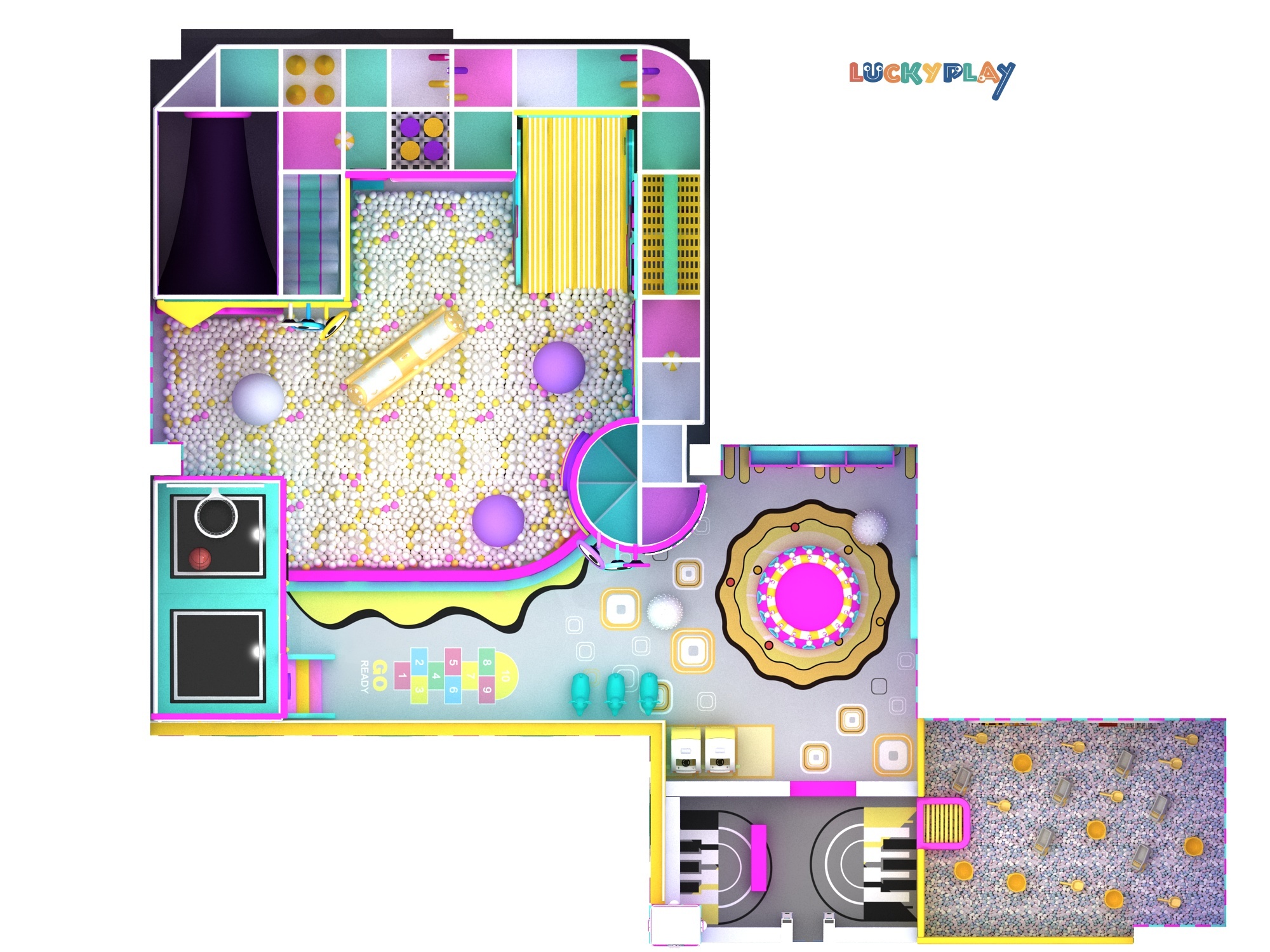 Grotesque Music Theme Indoor Playground
