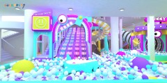 Grotesque Music Indoor Playground with Wavy Slides Neon Beats and Immersive Sound Play Zones