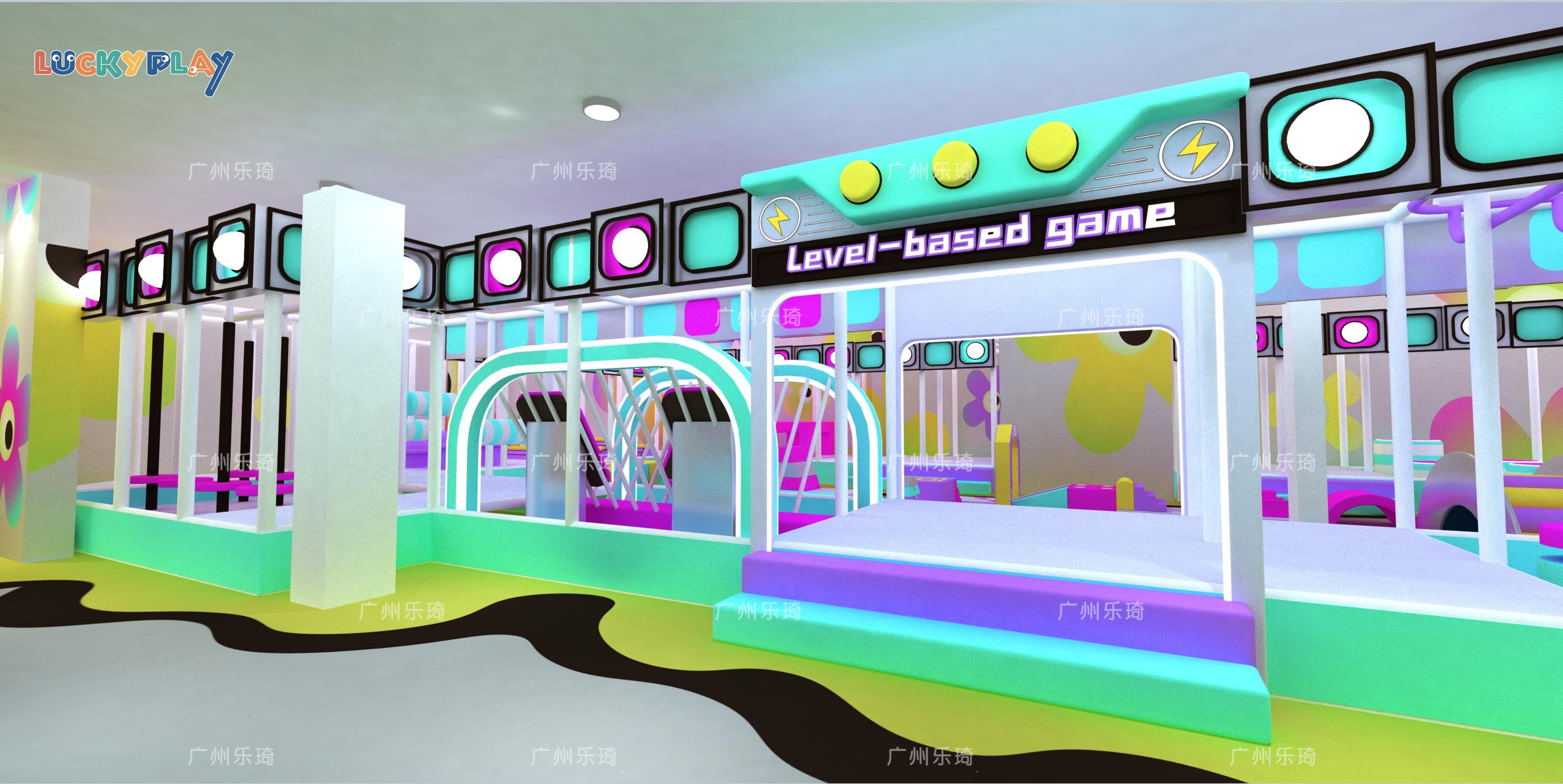 Farm Theme Role Play Indoor Playground with Mini Barn Market Stations and Interactive Soft Play