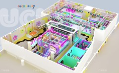 Grotesque Music Indoor Playground with Wavy Slides Neon Beats and Immersive Sound Play Zones