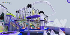 Adventure Challenge Indoor Playground with High Rope Courses Climbing Towers and Multi Level Soft Play Zones