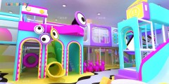 Grotesque Music Theme Indoor Playground with Rhythm Tunnels Vibrant Slides and Creative Soft Play
