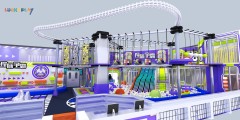 Adventure Challenge Indoor Playground with High Rope Courses Climbing Towers and Multi Level Soft Play Zones