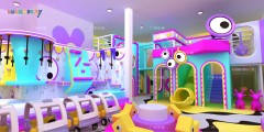 Grotesque Music Theme Indoor Playground with Rhythm Tunnels Vibrant Slides and Creative Soft Play