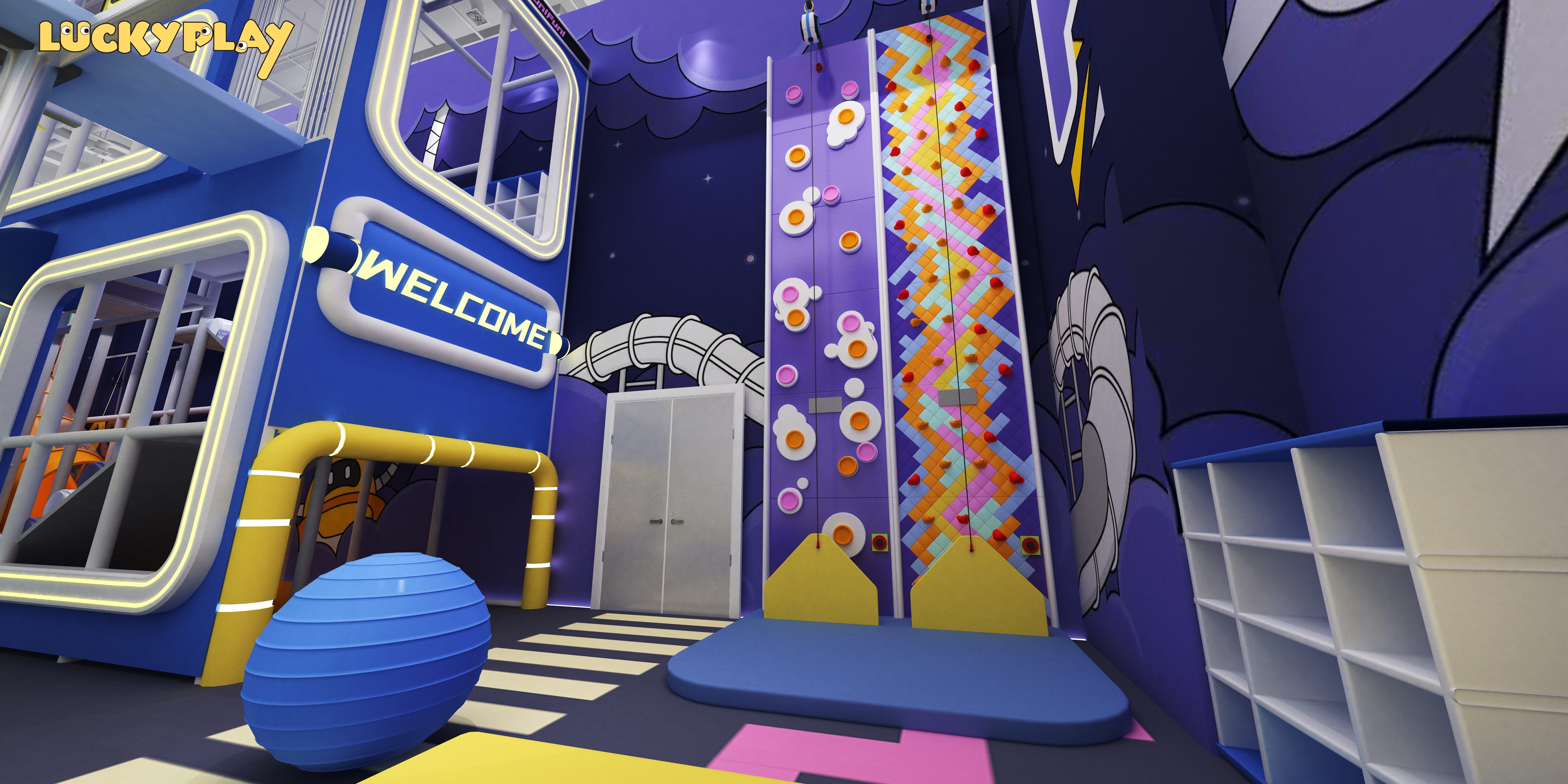 Adventure Indoor Playground with Double Spiral Slide Zipline Challenge and High Level Obstacle Zones