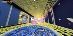 Adventure Indoor Playground with Double Spiral Slide and Rope Net Climbing Play Structure