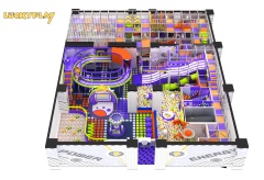 Quantum Energy Style Commercial Indoor Playground with Spiral Slides and Soft Play Zones