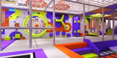 Quantum Energy Style Commercial Indoor Playground with Spiral Slides and Soft Play Zones