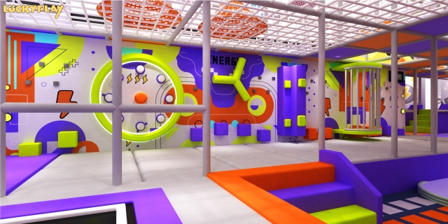 Quantum Energy Style Commercial Indoor Playground with Spiral Slides and Soft Play Zones