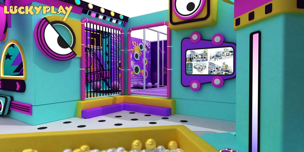 Grotesque Soundwave Soft Play PLayground | 368m² Indoor Playground with Slides & Ninja Course