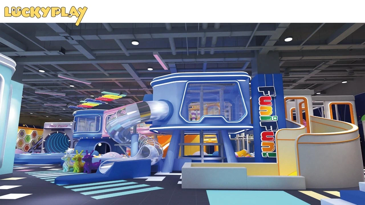 FuniFun! Future Tech Indoor Playground in Cambodia | 1800㎡ Family Entertainment Center Design by Luckyplay