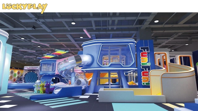 FuniFun! Future Tech Indoor Playground in Cambodia | 1800㎡ Family Entertainment Center Design by Luckyplay
