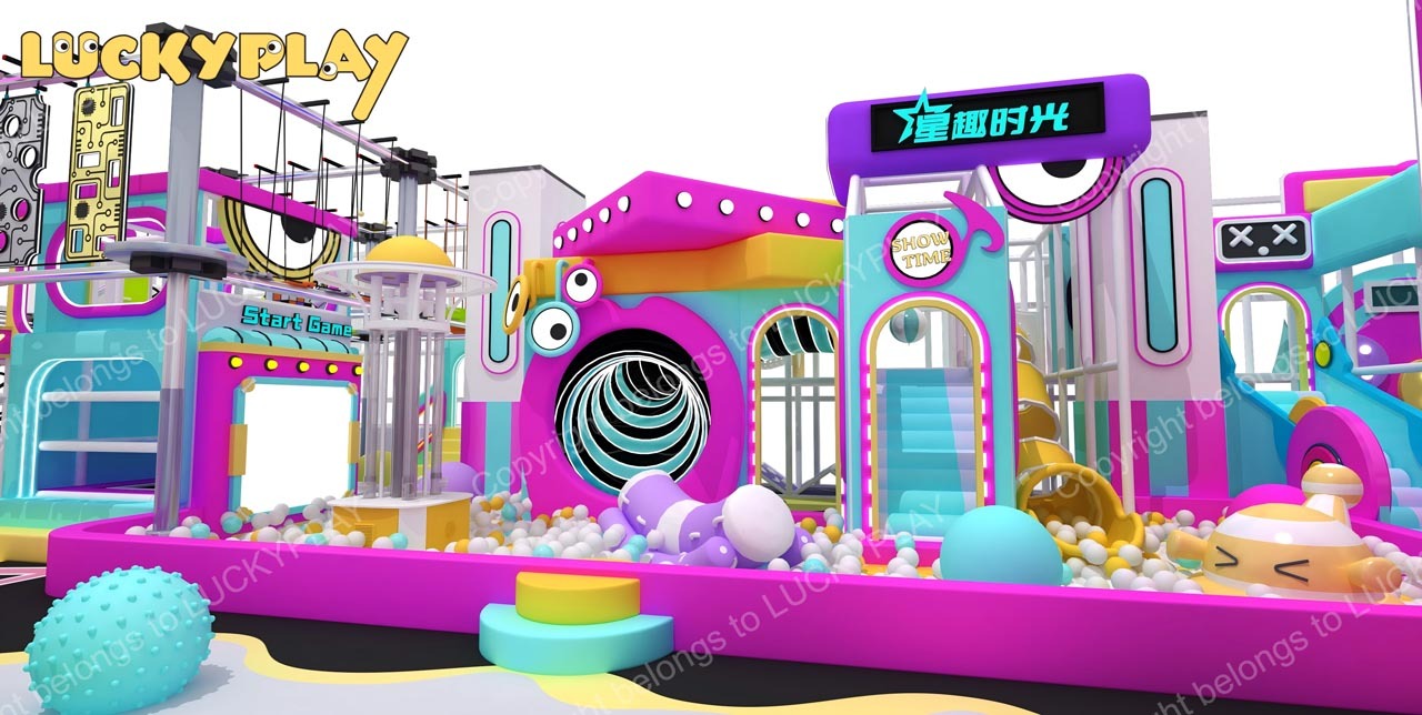 Dopamine-themed family entertainment center design