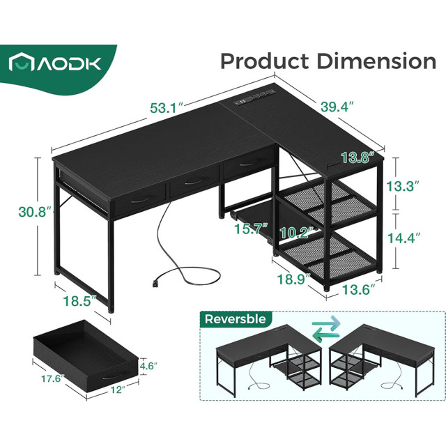 Nu-Deco L Shaped Office Desk MH24361