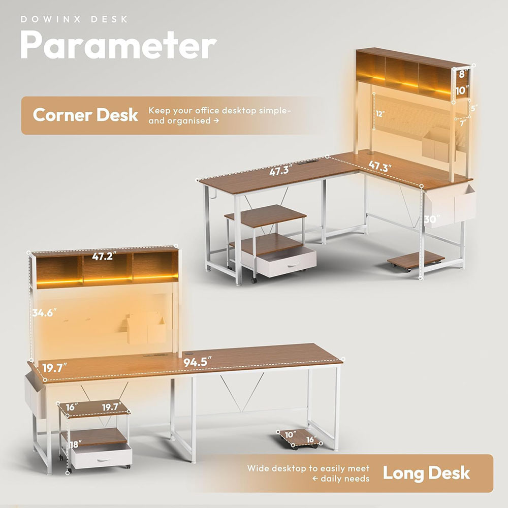 Nu-Deco L Shaped Office Desk MH24348