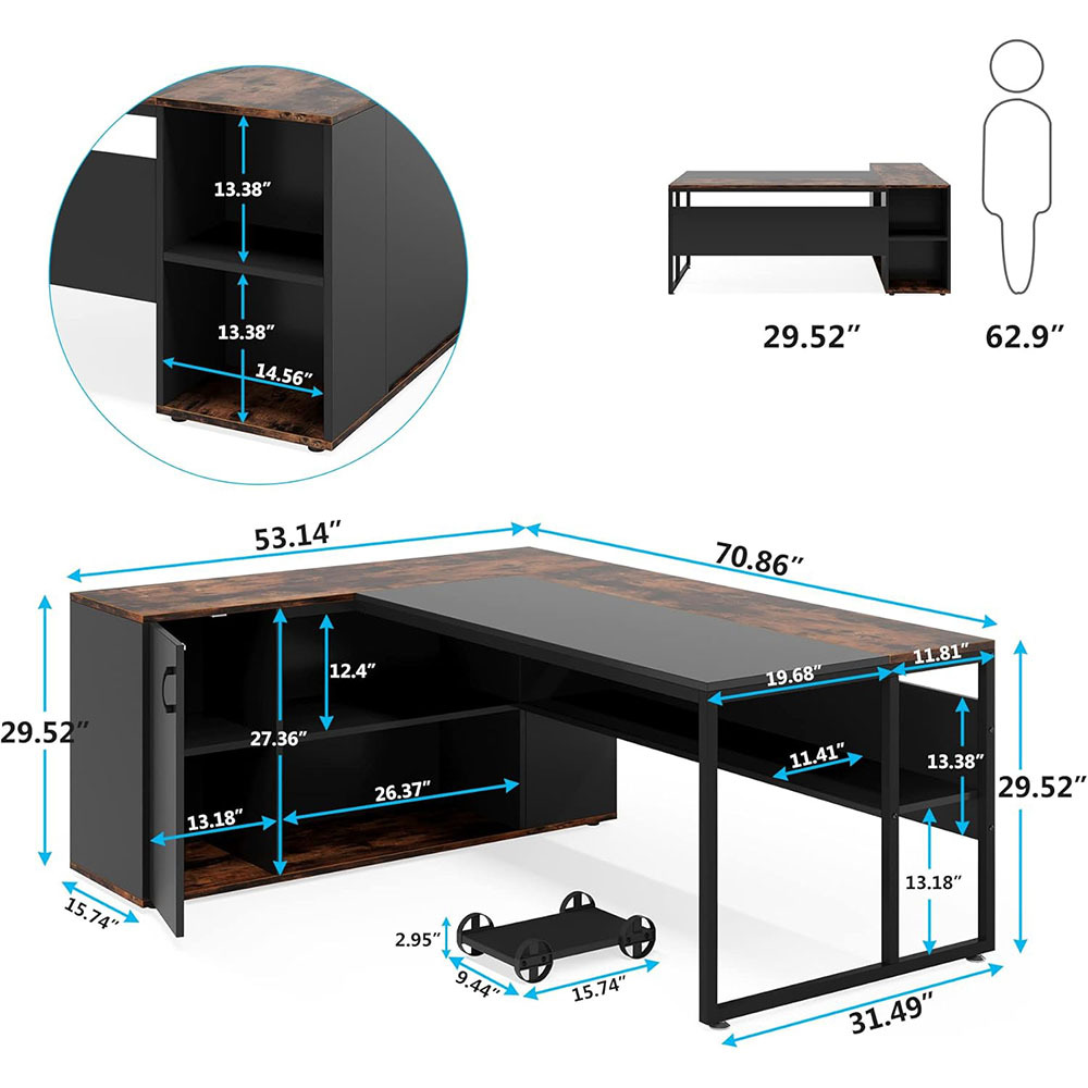 Nu-Deco L Shaped Office Desk MH24364